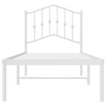 vidaXL Cadre de lit métal sans matelas avec tête de lit blanc 90x190cm