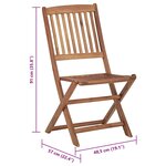 vidaXL Chaises pliables de jardin lot de 6 avec coussins Bois d'acacia