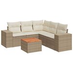 vidaXL Salon de jardin avec coussins 6 Pièces beige résine tressée