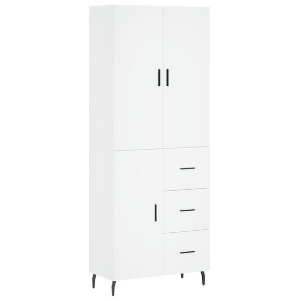 vidaXL Buffet haut Blanc 69 5x34x180 cm Bois d'ingénierie