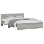 vidaXL Cadre de lit sans matelas sonoma gris 150x200 cm