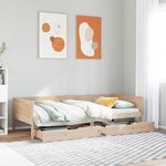 vidaXL Lit de jour avec tiroirs sans matelas 80x200 cm bois massif