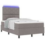 vidaXL Lit à ressorts avec matelas avec LED Taupe 120 x 200 cm tissu