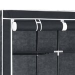 vidaXL Armoire avec compartiments et barres Noir 150x45x175 cm Tissu