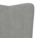 vidaXL Chaise à bascule avec repose-pied Gris clair Velours