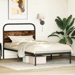 vidaXL Cadre de lit sans matelas 107x203 cm chêne fumé bois ingénierie