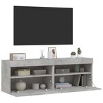 vidaXL Meubles TV muraux et lumières LED 2Pièces gris béton 60x30x40 cm