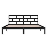 vidaXL Cadre de lit Noir Bois de pin massif 140x190 cm