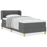 Lit à ressorts vidaXL avec matelas Gris foncé 90x200 cm Tissu