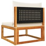 vidaXL Ensemble de canapés de jardin 11 pièces avec coussins en bois d'acacia et rotin