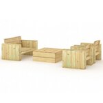 vidaXL Salon de jardin 4 Pièces Bois massif de pin imprégné