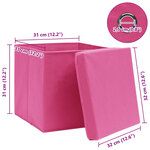 vidaXL Boîtes de rangement avec couvercles 10Pièces Rose 32x32x32cm Tissu