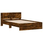 vidaXL Cadre de lit sans matelas chêne fumé 135x190 cm