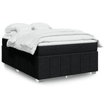 vidaXL Sommier à lattes de lit avec matelas Noir 140x200 cm Tissu