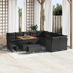 vidaXL Ensemble de canapé de jardin 13 Pièces Noir 100 x 100 x 71 cm