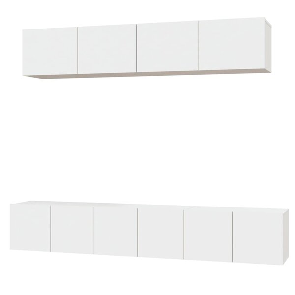 vidaXL Ensemble de meubles TV 5 Pièces Blanc Bois d'ingénierie