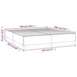 vidaXL Cadre de lit sans matelas gris foncé 180x200 cm tissu