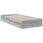 vidaXL Cadre de lit et tiroirs sonoma gris 90x190 cm bois d'ingénierie