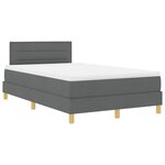 vidaXL Lit à sommier avec matelas gris foncé 120x190 cm en tissu