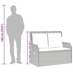 vidaXL Banc inclinable de jardin avec coussins gris résine tressée