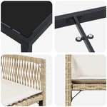 vidaXL Set de salle à manger de jardin 5 pièces avec coussins beige rattan poly