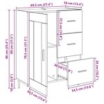 vidaXL Buffet avec tiroir Chêne artisanal 69 5 x 34 x 90 cm