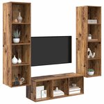 vidaXL Ensemble meuble TV 3 Pièces Bois Ancien Bois d'ingénierie