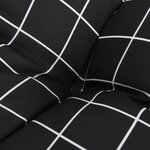 vidaXL Coussin rond motif à carreaux noir Ø 100 x11 cm tissu oxford