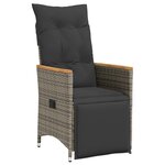 vidaXL Ensemble de Salle à Manger de Jardin de 7 Pièces avec Coussins Gris Poly Rattan