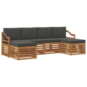 vidaXL Ensemble de canapés d'extérieur 6 pc Naturel et Anthracite