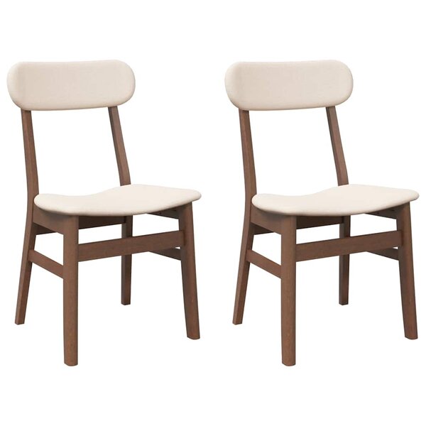 vidaXL Chaises à manger coussins 2 Pièces marron bois massif caoutchouc