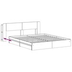 vidaXL Cadre de lit avec rangement Noir 200 x 200 cm Bois d'ingénierie