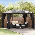 vidaXL Tonnelle avec rideaux 400x300x265 cm Anthracite