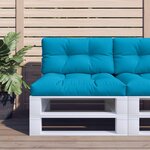 vidaXL Coussins de palette lot de 2 bleu tissu