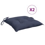 vidaXL Coussins de chaise lot de 2 bleu marine 50x50x7 cm tissu oxford