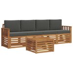vidaXL Ensemble de canapés d'extérieur 5 pc Naturel et Anthracite