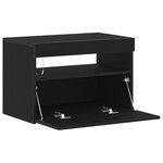vidaXL Cabinet de chevet avec lumières LED Chêne noir 60x35x40 cm Bois technique