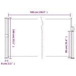 vidaXL Auvent latéral rétractable beige 140x500 cm