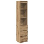 vidaXL Buffet haut chêne artisanal 37 5x35x180 cm bois d'ingénierie