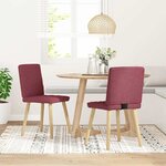 vidaXL Chaises à manger lot de 2 rouge bordeaux tissu