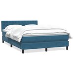 vidaXL Sommier à lattes de lit et matelas bleu foncé 140x220cm velours
