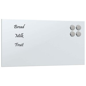 vidaXL Tableau noir magnétique mural Blanc 40x20 cm Verre trempé