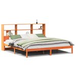 vidaXL Lit bibliothèque sans matelas cire marron 180x200 cm pin massif