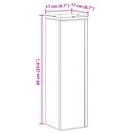 vidaXL Supports pour Plantes - 2 Pièces en Chêne Noir - 17 x 17 x 60 cm - Bois d'Ingénierie