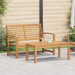 vidaXL Ensemble de canapé de jardin 2 Pièces Naturel Bois de teck solide