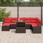 vidaXL Ensemble de canapé de jardin 9 Pièces Marron Poly rotin
