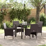 vidaXL Ensemble de jardin 5 pièces Marron Rattan synthétique