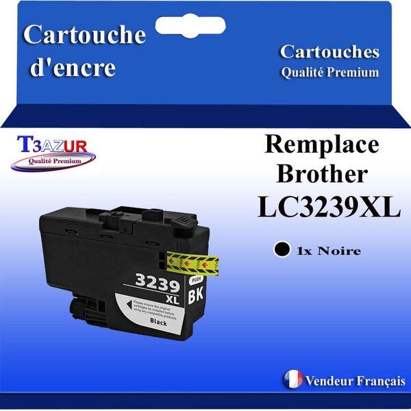 T3AZUR- Cartouche compatible avec Brother LC3239 XL Noire pour Brother MFC-J5945DW MFC-J6945DW