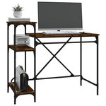 vidaXL Bureau avec étagères chêne 105x50x90 cmbois d'ingénierie et fer