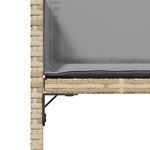 vidaXL Chaises de jardin avec coussins lot de 4 mélange beige